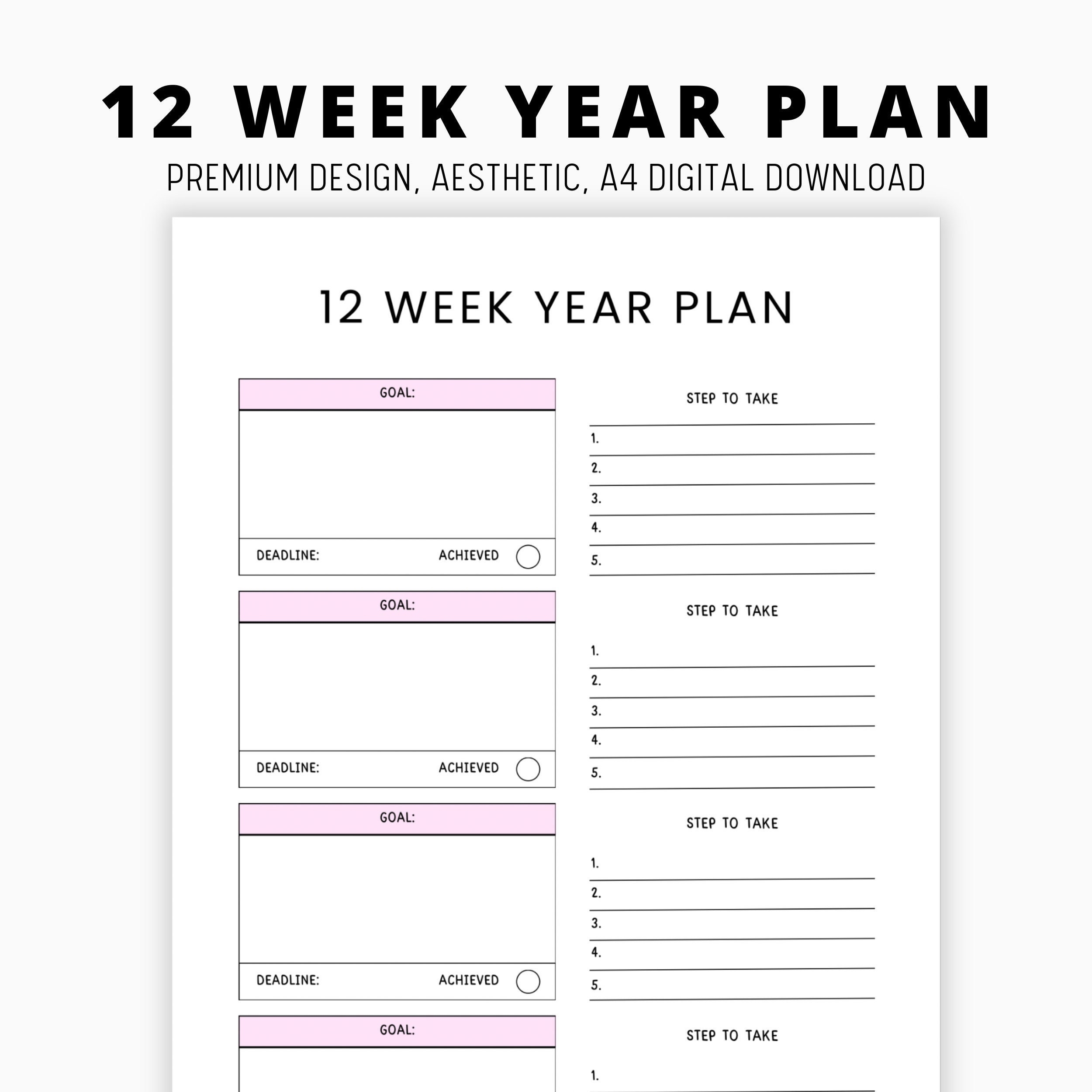 12 Week Year Planner Goal Planner Project Management System Quarterly Goals 12 Week Habits 12 Week Year Planner task Tracker Spreadsheet Etsy Israel