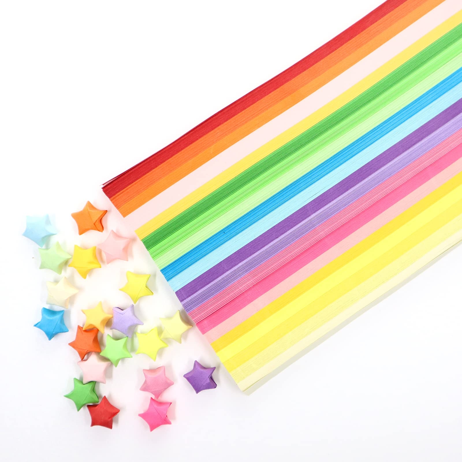 Amazon 1000 Sheets Origami Star Paper Strips Double Sided 20 Vivid Colors Lucky Star Paper Star Folding Paper Strips Origami Paper Strips For
