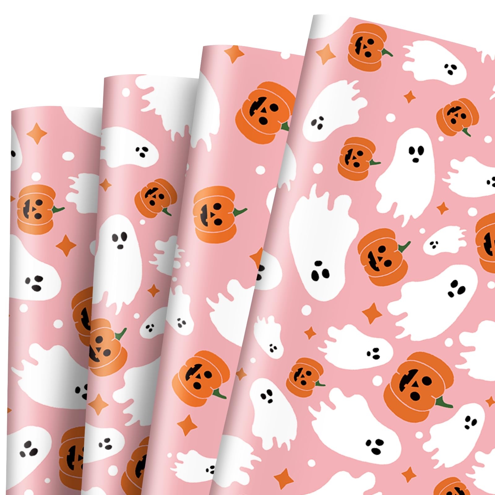 Amazon AnyDesign 6 Sheet Pink Halloween Wrapping Paper Cute Ghost Pumpkin Gift Wrap Paper Bulk Folded Flat Art Craft Paper For Halloween Birthday Party DIY Crafts Gift Wrapping 19 7 X 27 6 Inch