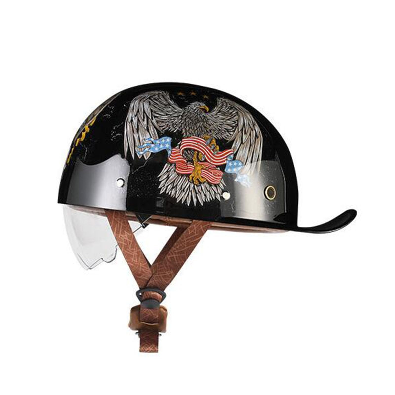 Amazon DOT Approved Retro Baseball Style Cap Motorcycle Helmet Unisex Adult Motorcycle Half Helmet With Goggles For Bike Cruiser Chopper 