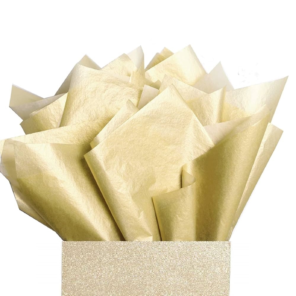 Amazon UNIQOOO 100 Sheets Metallic Gold Foil Tissue Paper Bulk Recyclable Durable For Gift Bags Box Gift Wrapping DIY Craft Wedding Birthday Party Favor Decor Shredded Filler Pinata 20X14in Health U0026