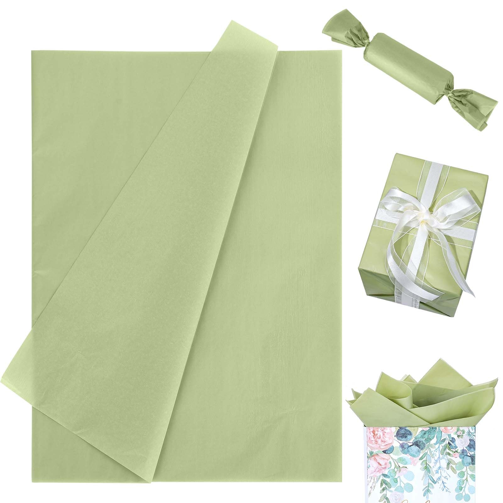 Amazon Whaline 100 Sheet Sage Green Tissue Paper Bulk Willow Green Gift Wrapping Paper DIY Art Craft Paper Green Wrapping Tissue Paper For 