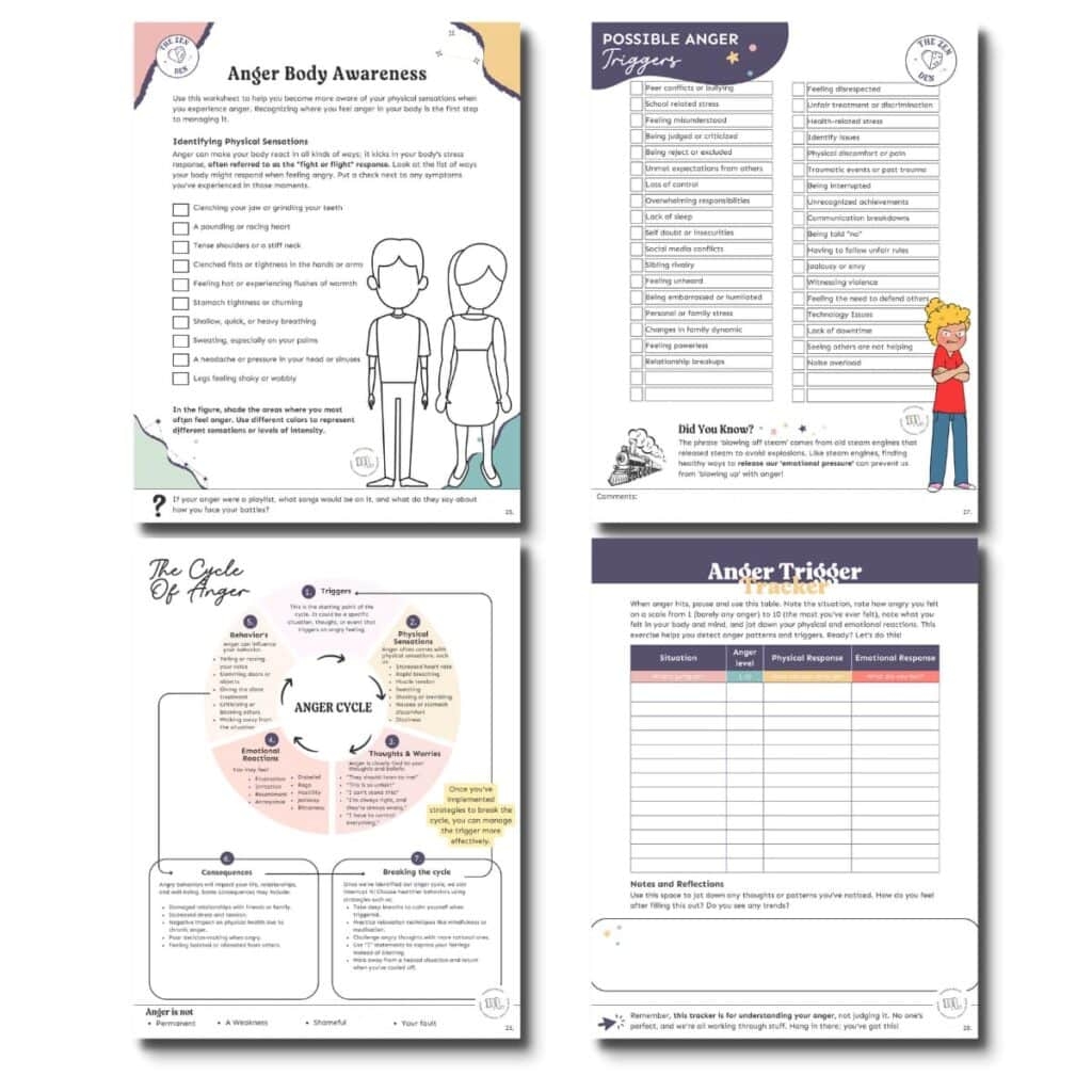 anger management worksheets