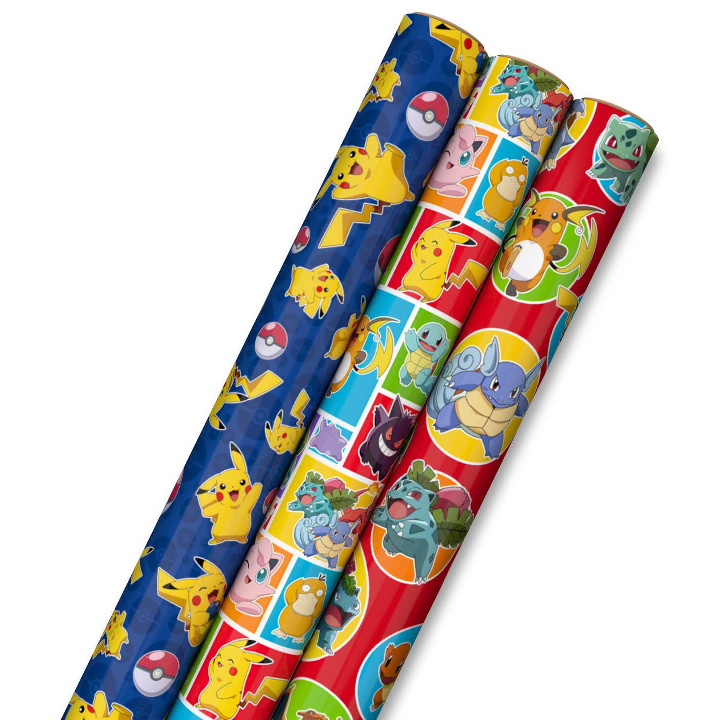 Assorted Pok mon Wrapping Paper 3 Pack 60 Sq Ft Wrapping Paper Hallmark