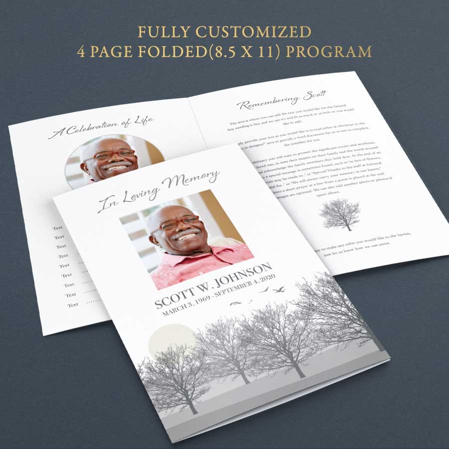 Celebration Of Life Program Printable Template To Print Locally