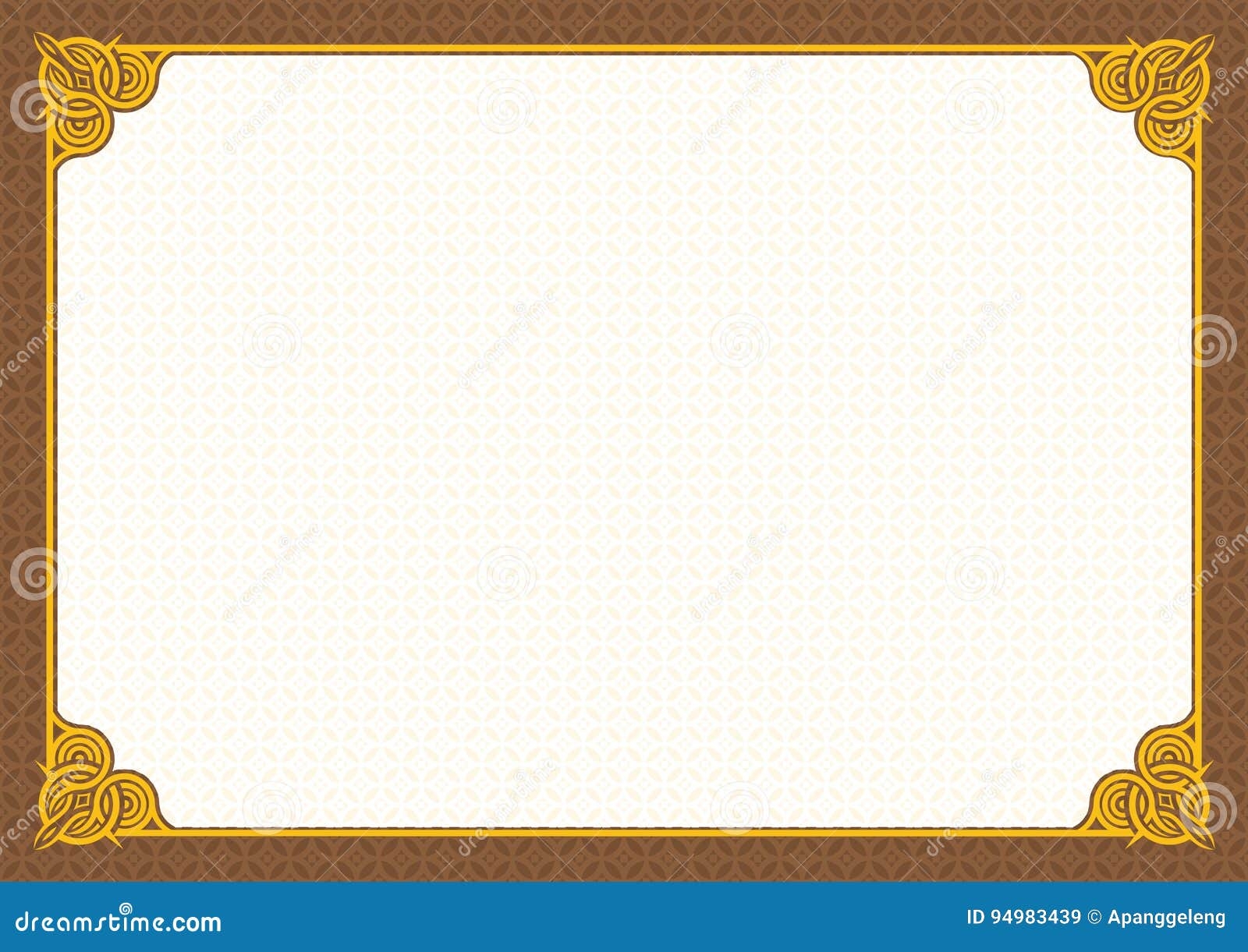 Certificate Template Blank Stock Vector Illustration Of Border 94983439
