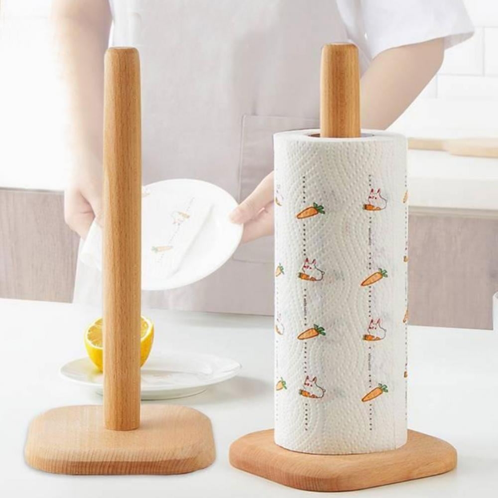 Counter Top Beech Wood Paper Towel Holder Perfect For Kitchen U0026 Bathroom Organization U0026 Decor Fits Of Paper Towels