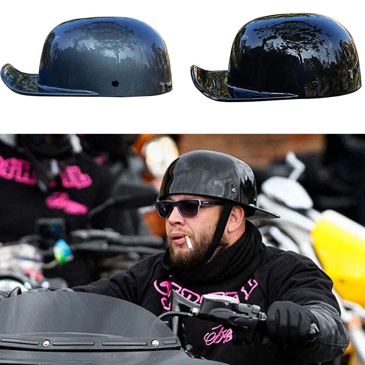 DOT Certified Vintage Baseball Style Cap Retro Motorcycle Helmet Half Helmet