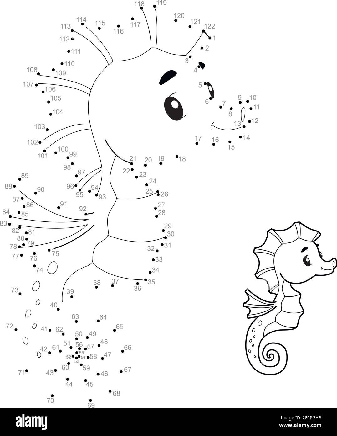 Dot To Dot Puzzle For Children Connect Dots Game Stock Vector