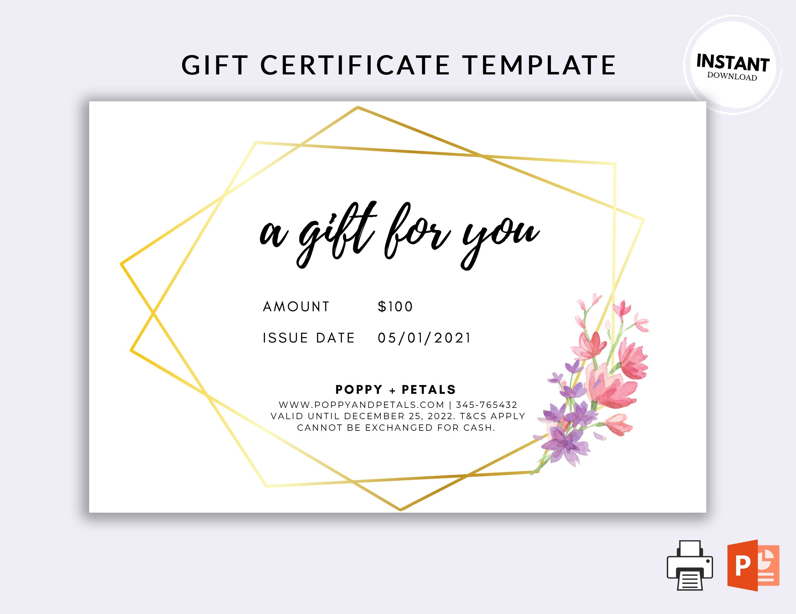 Editable Gift Certificate Template Printable Gift Voucher Template DIY Gift Certificate DIY Gift Voucher Downloadable Gift Voucher Etsy