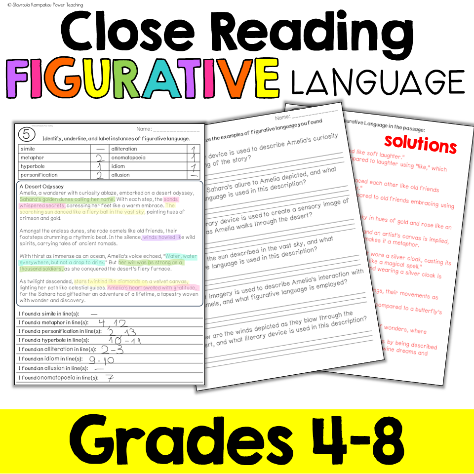figurative language worksheets