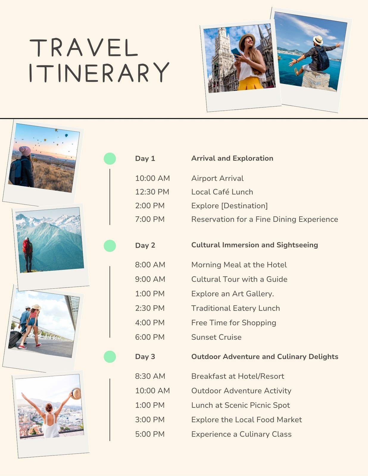 Free And Customizable Itinerary Planner Templates Canva