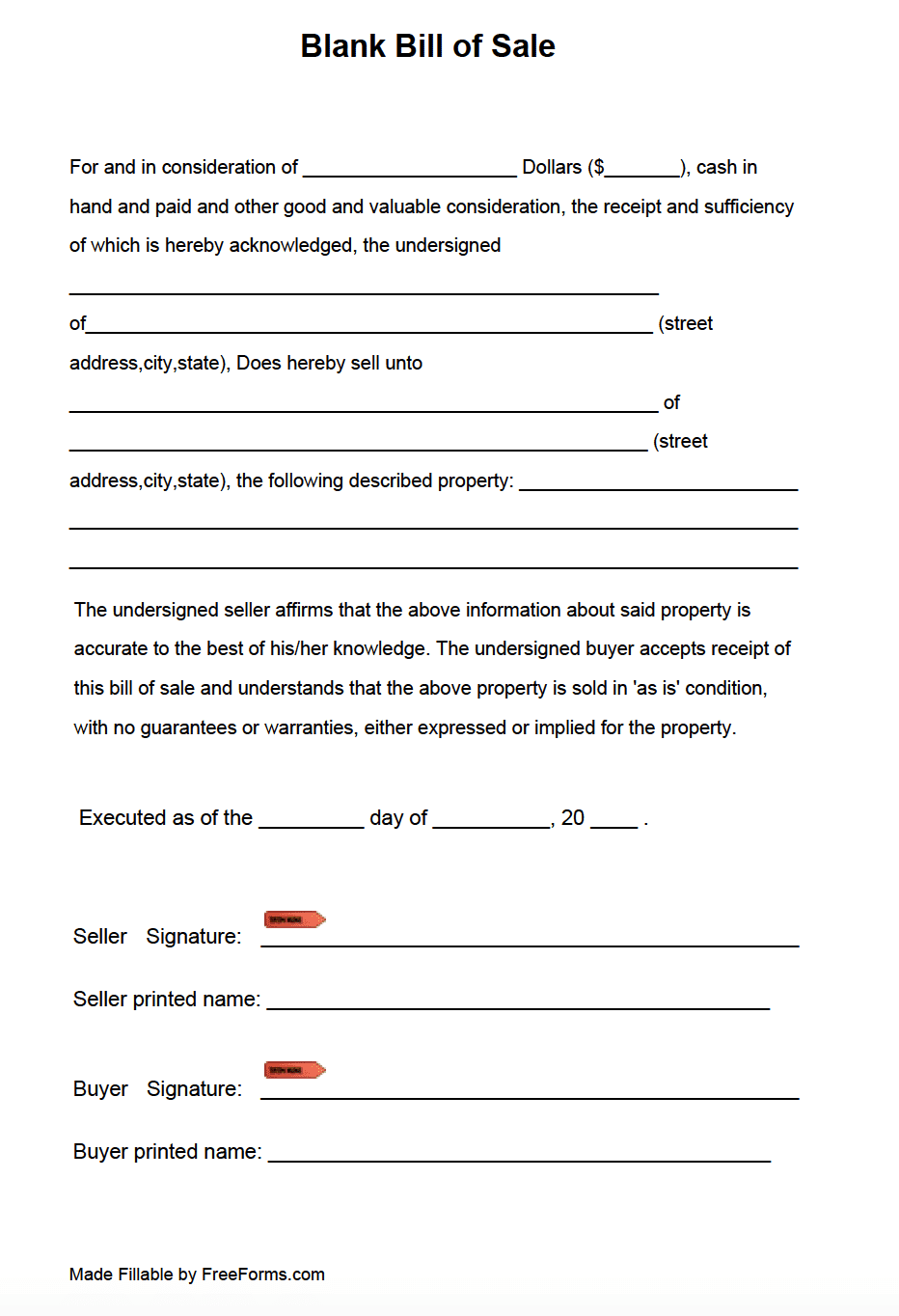 bill of sale template free