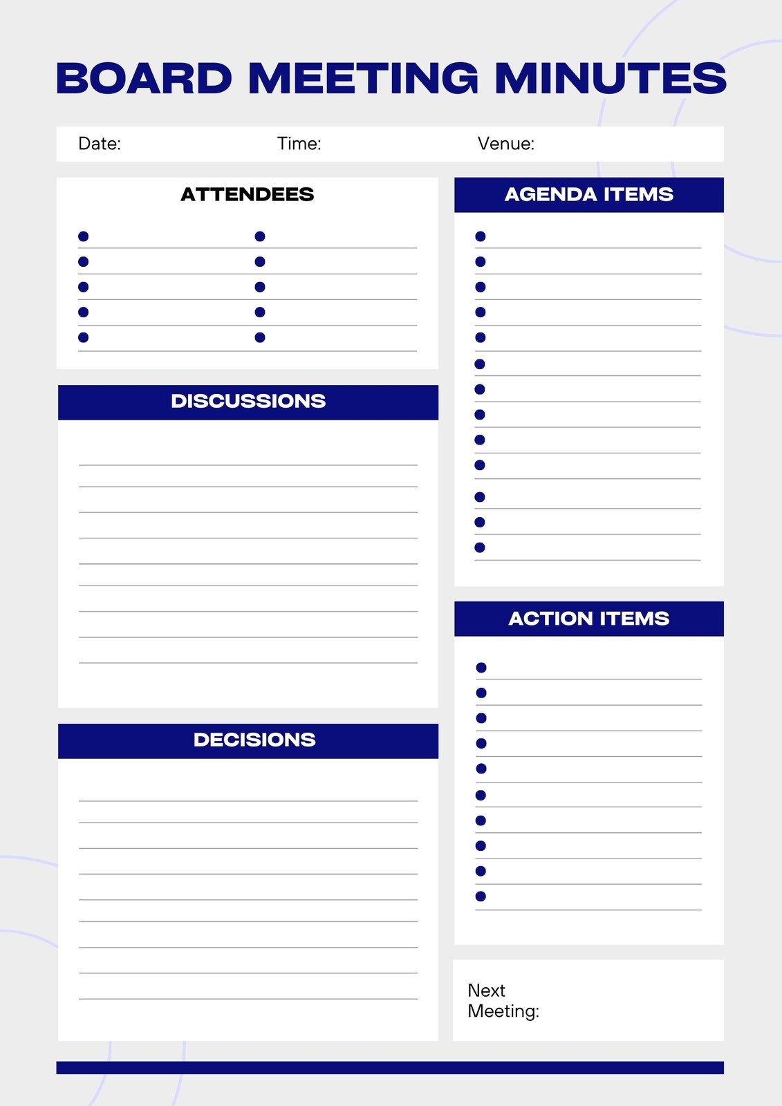 free meeting agenda template