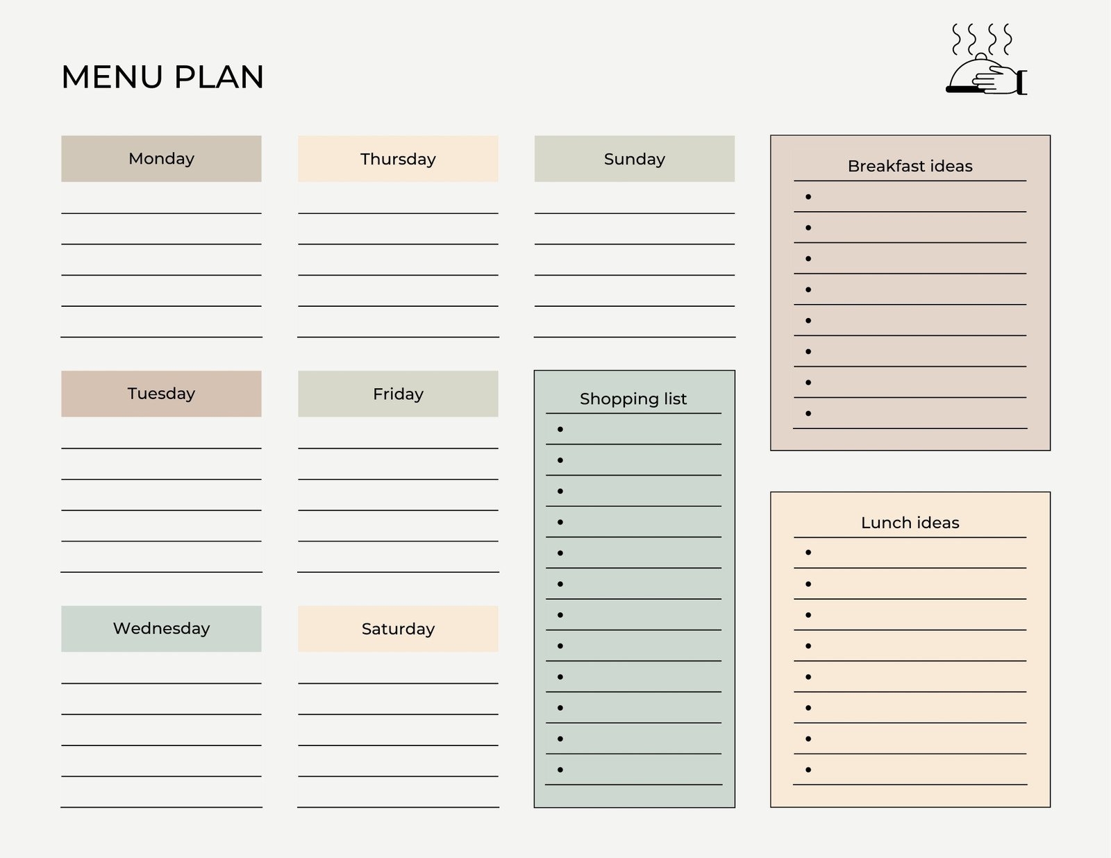 meal plan weekly template