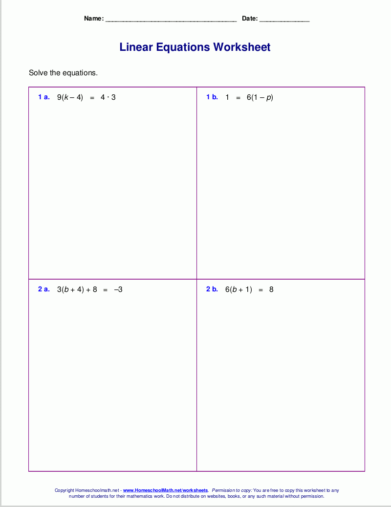 algebra 1 worksheets