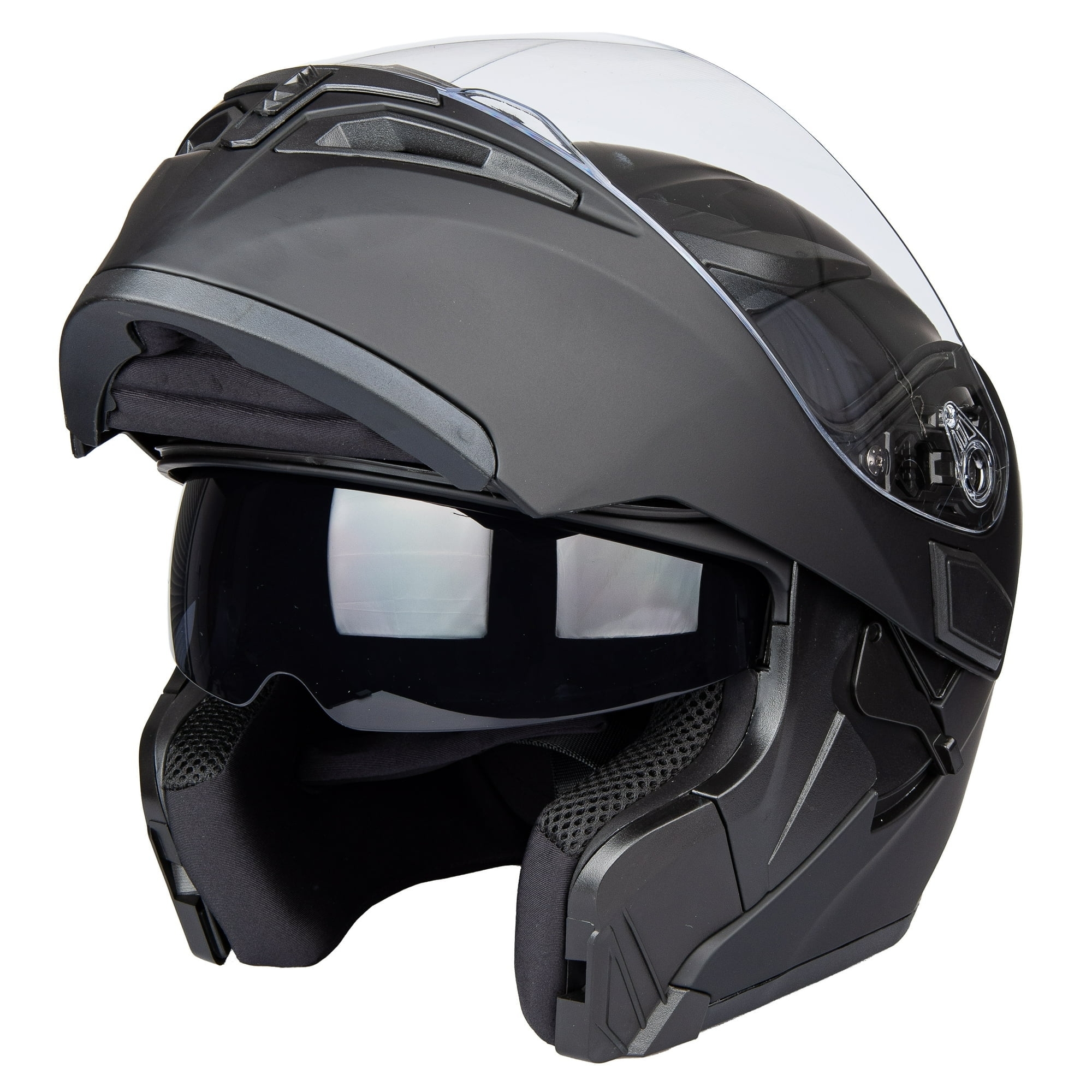 Full Face Motorcycle Helmet Dual Visor Sun Shield Flip Up Modular