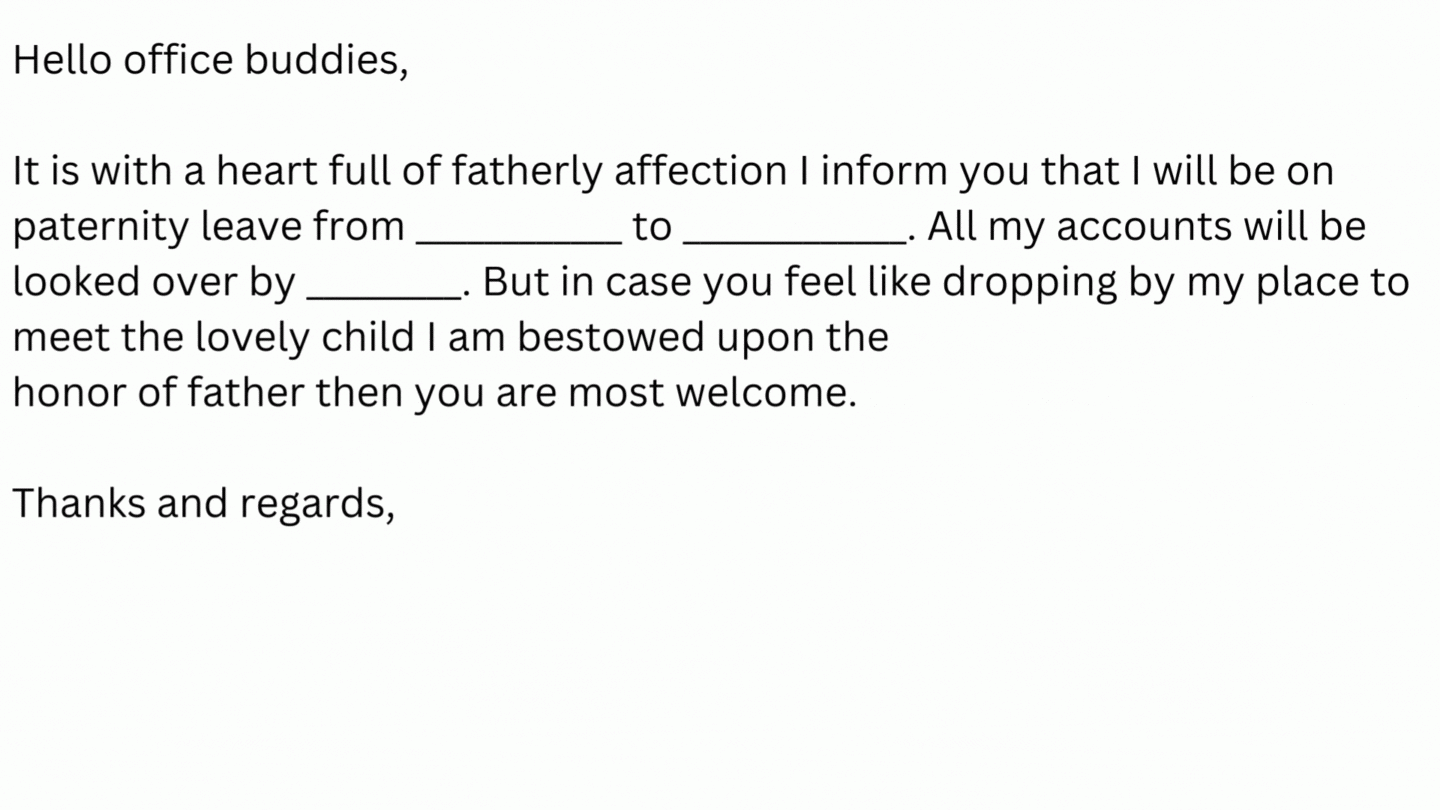ooo email template