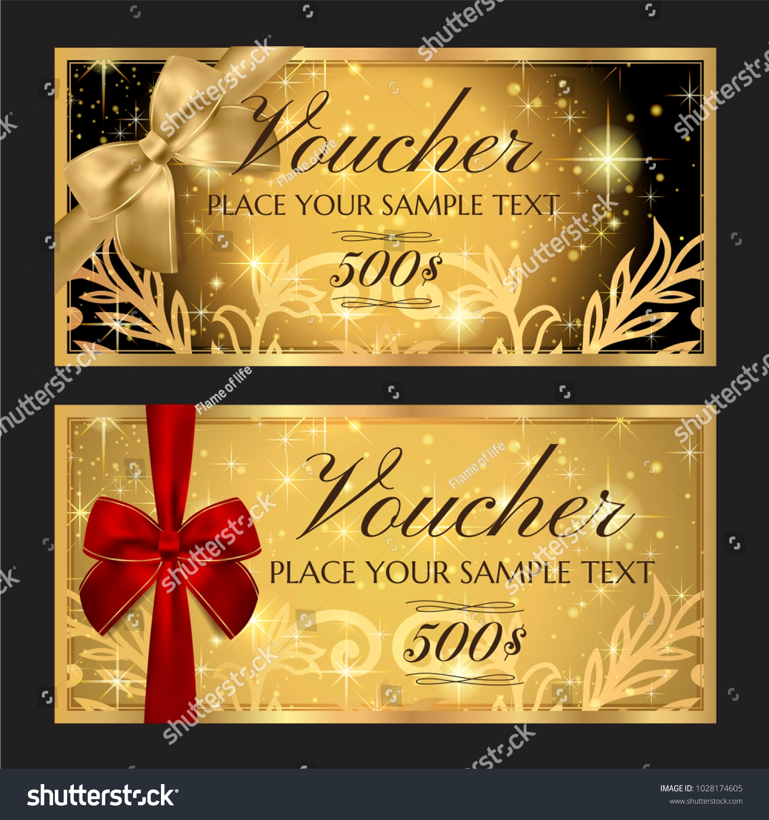 Gift Voucher Template Printable Christmas Gift Stock Vector Royalty Free 1028174605 Shutterstock