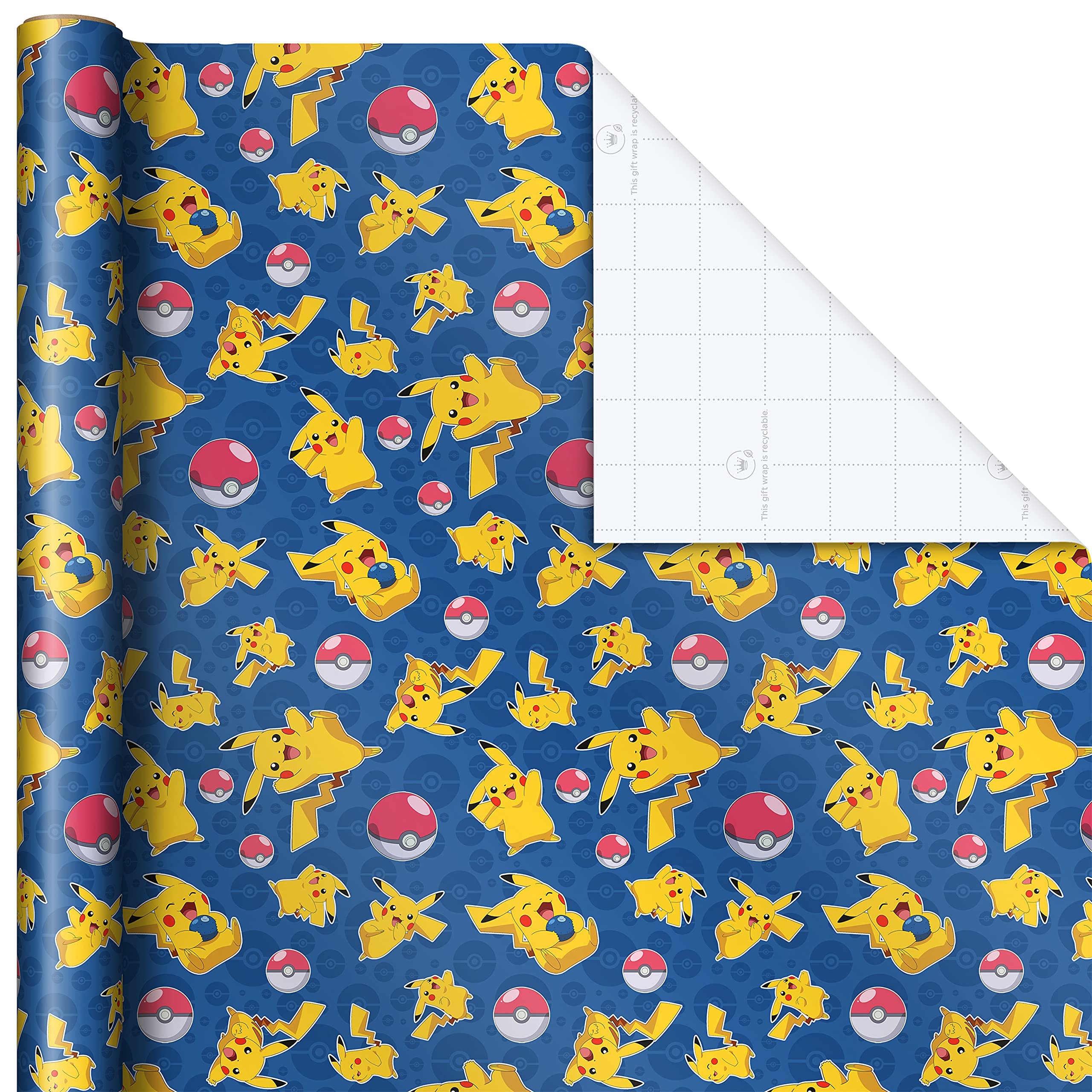 Hallmark Pok mon Wrapping Paper With Cutlines On Reverse 3 Rolls 60 Sq Ft Ttl With Pikachu Charmander Bulbasaur For Birthdays Kids Parties Gamers Christmas Gifts Amazon in Home U0026 Kitchen