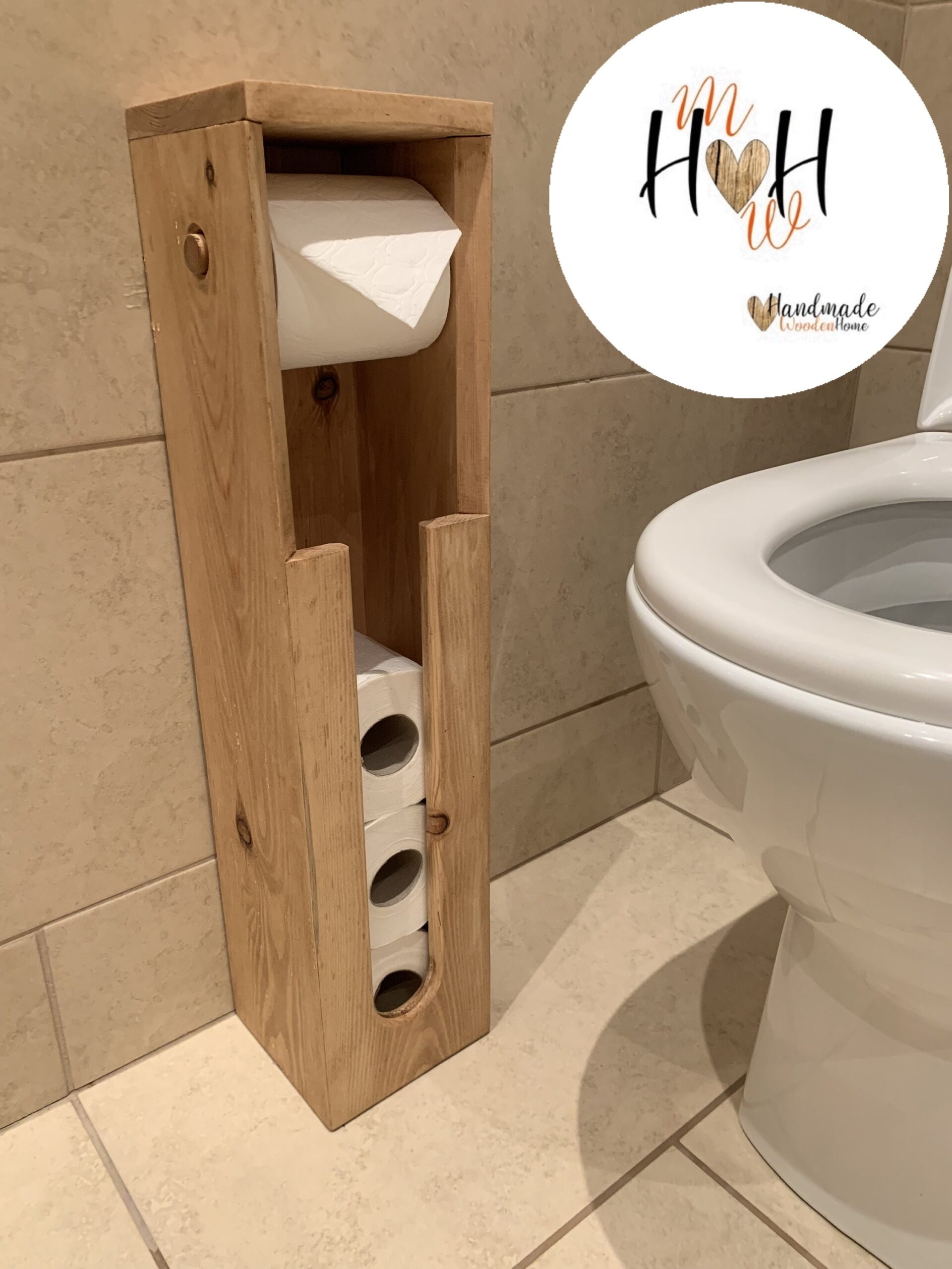 Handmade Wooden Toilet Roll Stand Etsy