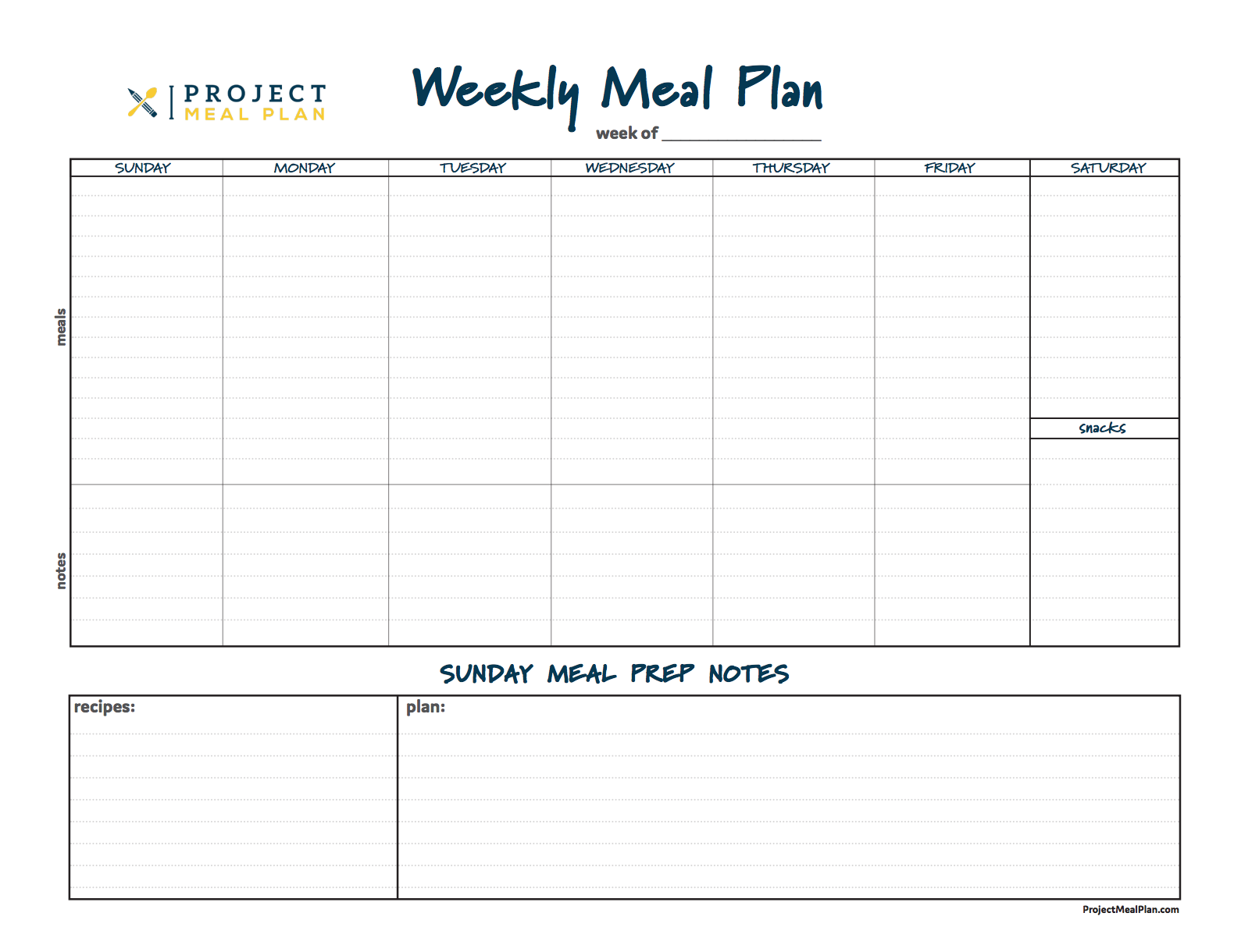 meal planning template