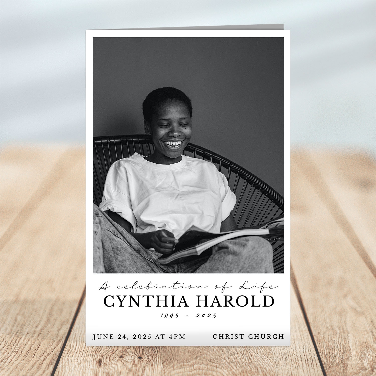 Large Photo Celebration Of Life Program Template US Urns Online