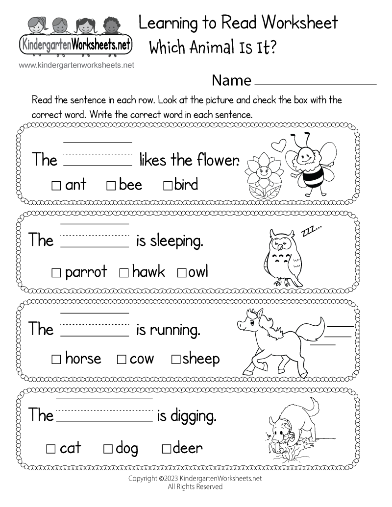 kindergarten worksheets pdf