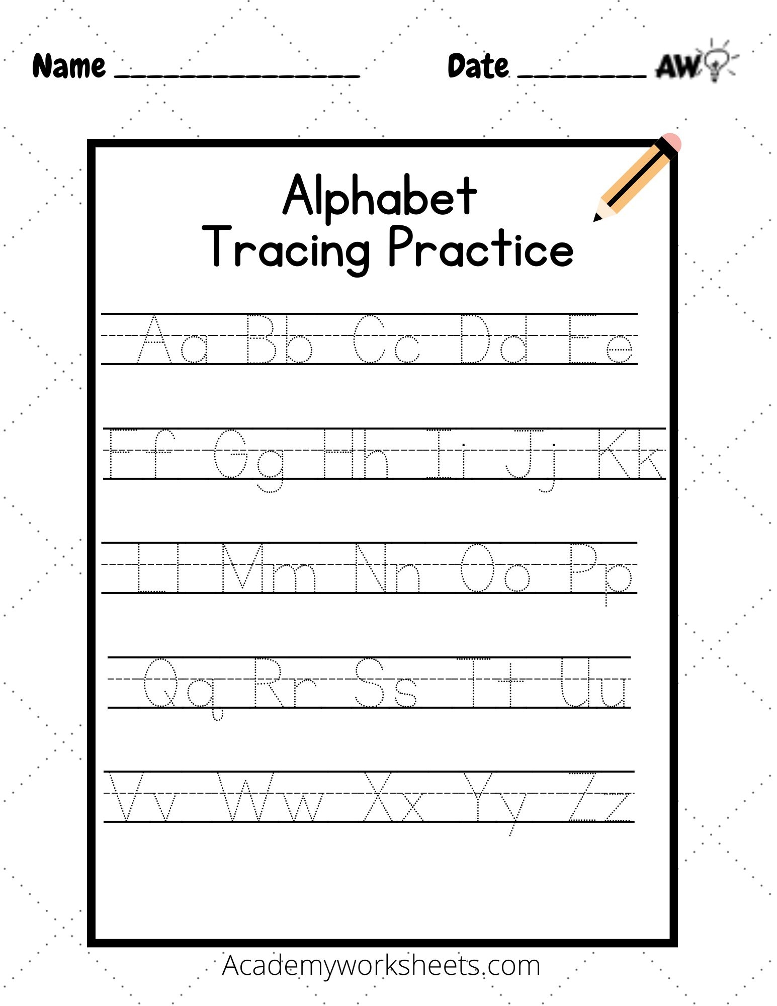 tracing the alphabet worksheet
