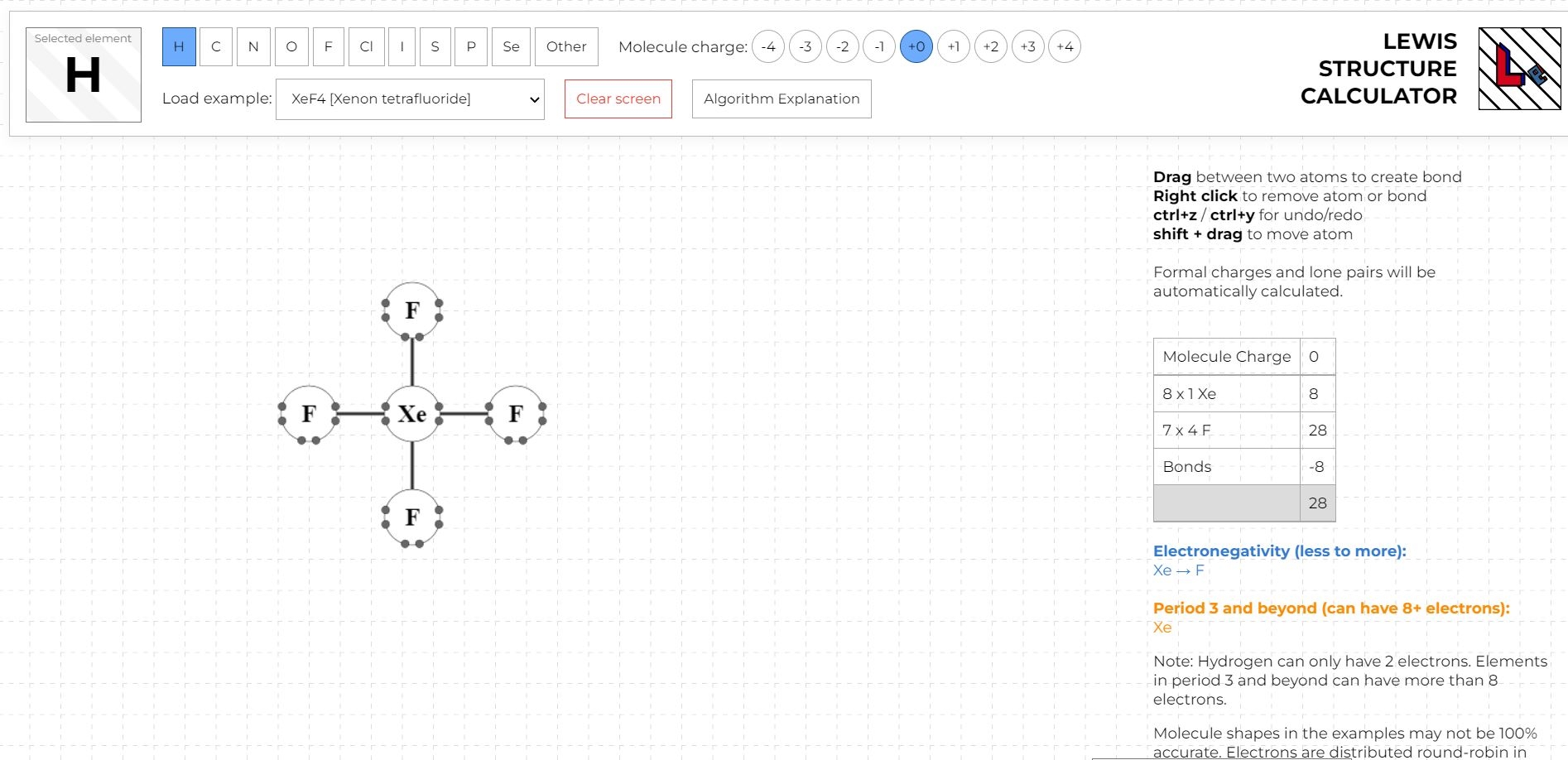 Lewis structure calculator Devpost