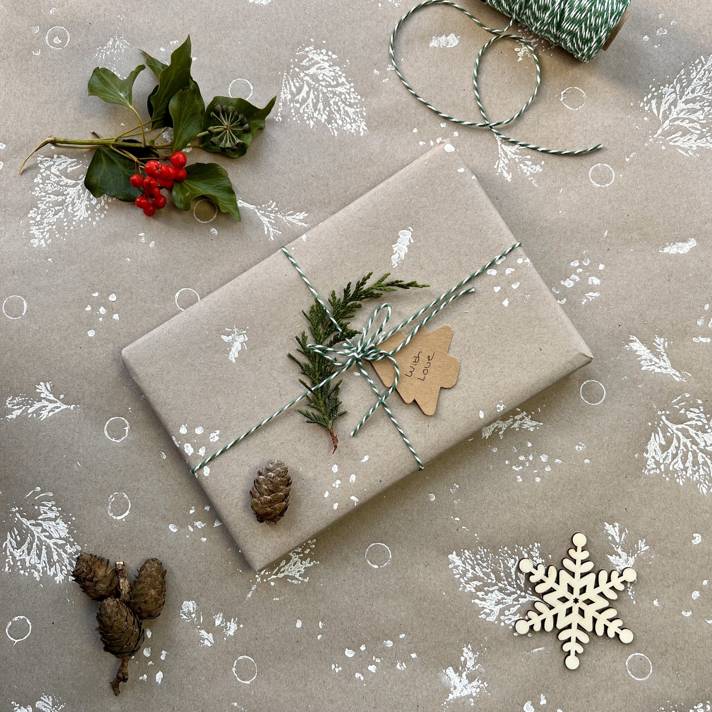Make Your Own Festive Nature Print Wrapping Paper Mud U0026 Bloom