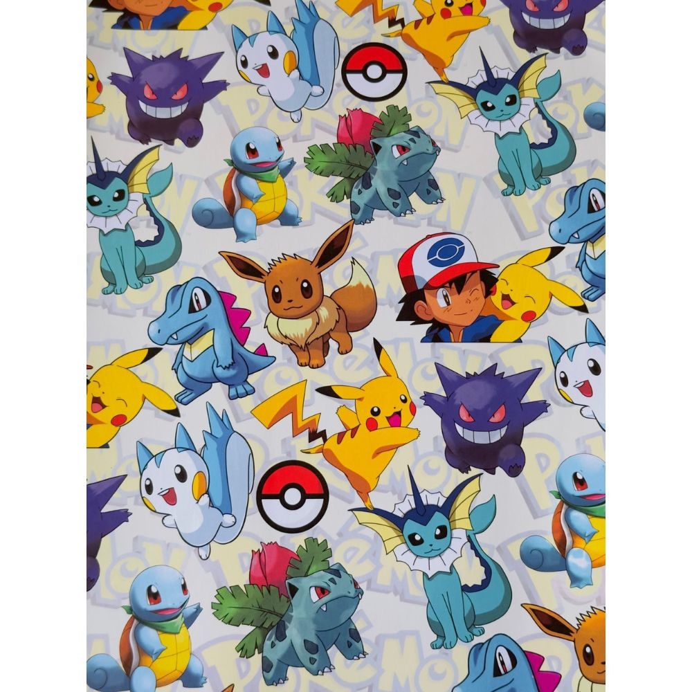 Pok mon Theme Gift Wrapping Paper Pack Of 10 Sheets 69x48cm ShopBefikar