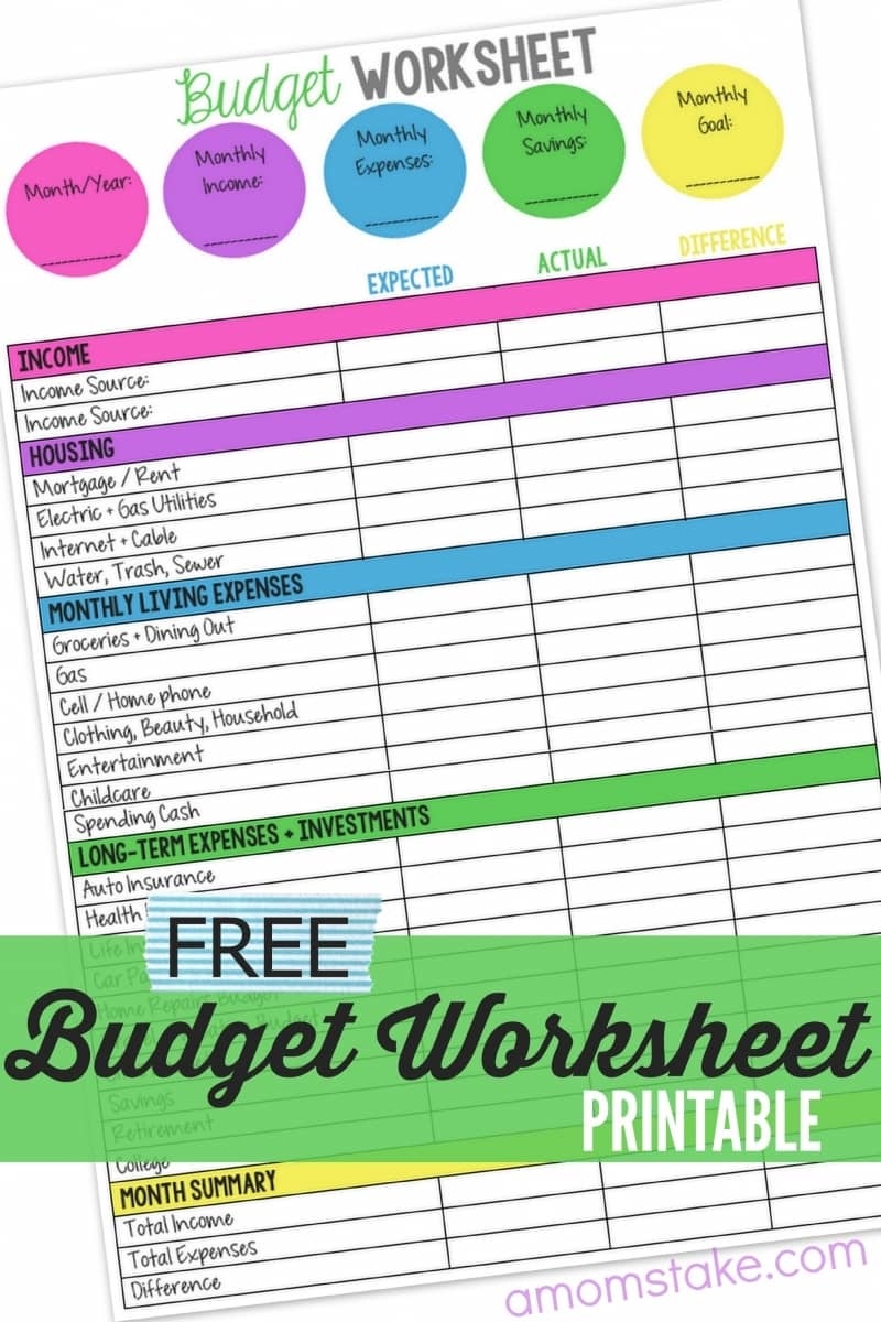 budgeting worksheet
