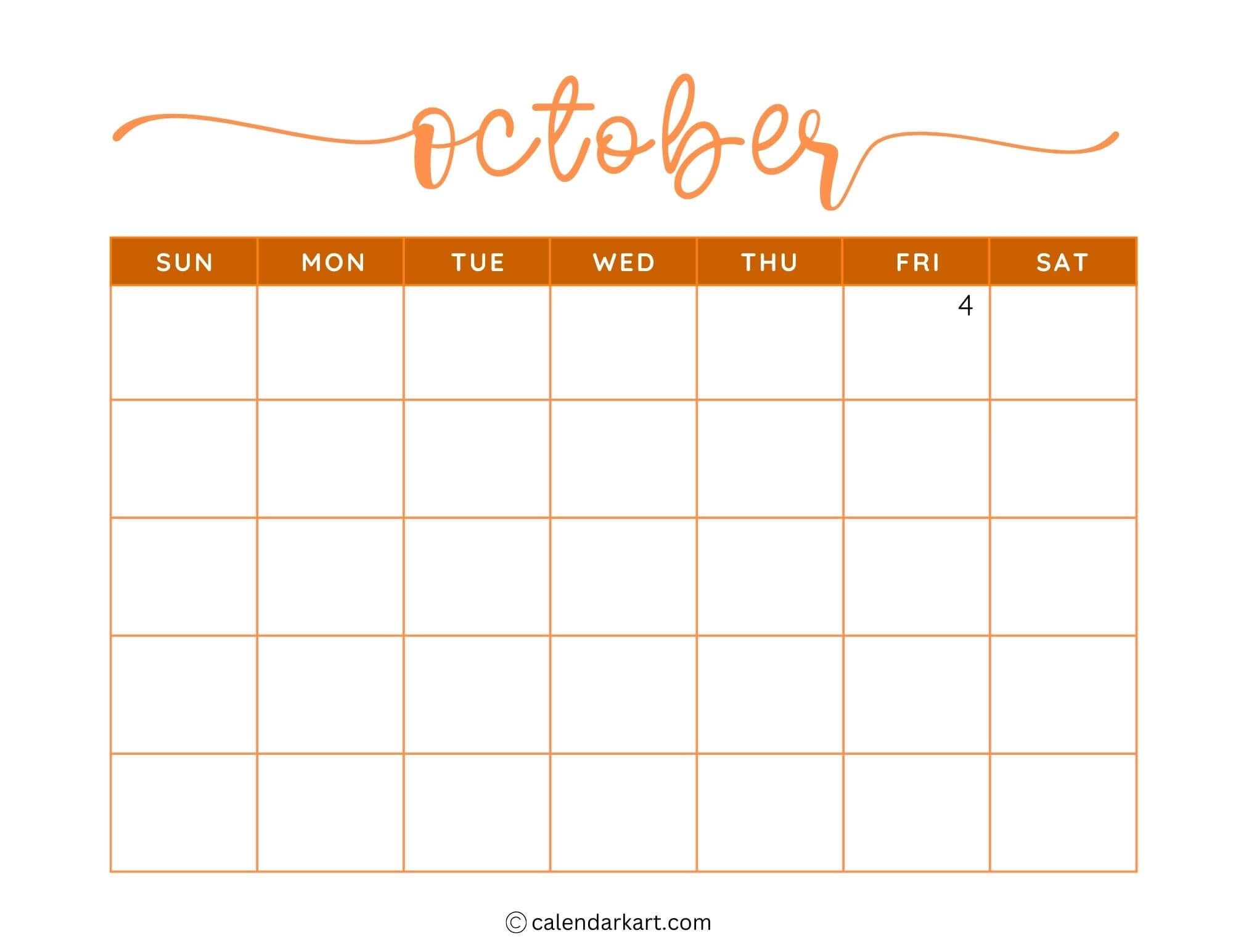 empty calendar template
