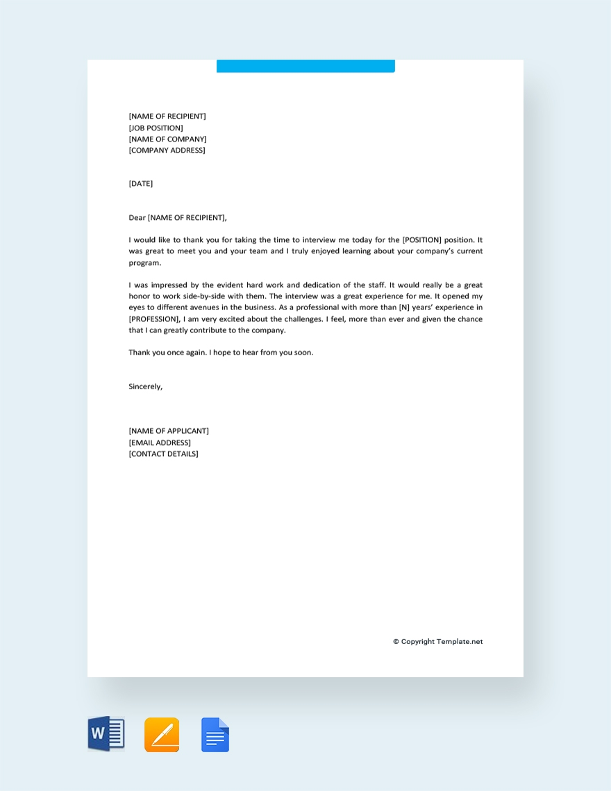 thank you email after interview template