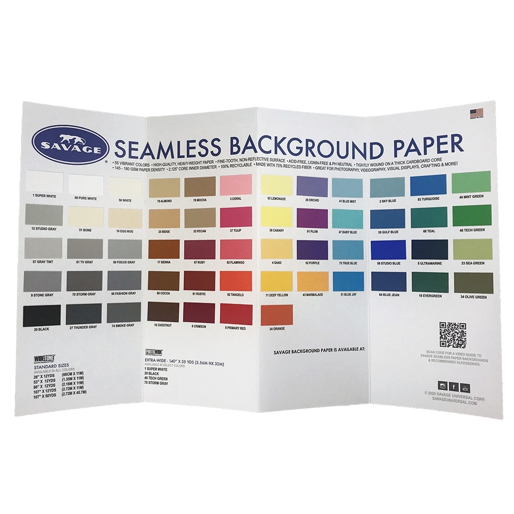 Savage Seamless Paper Color Chart