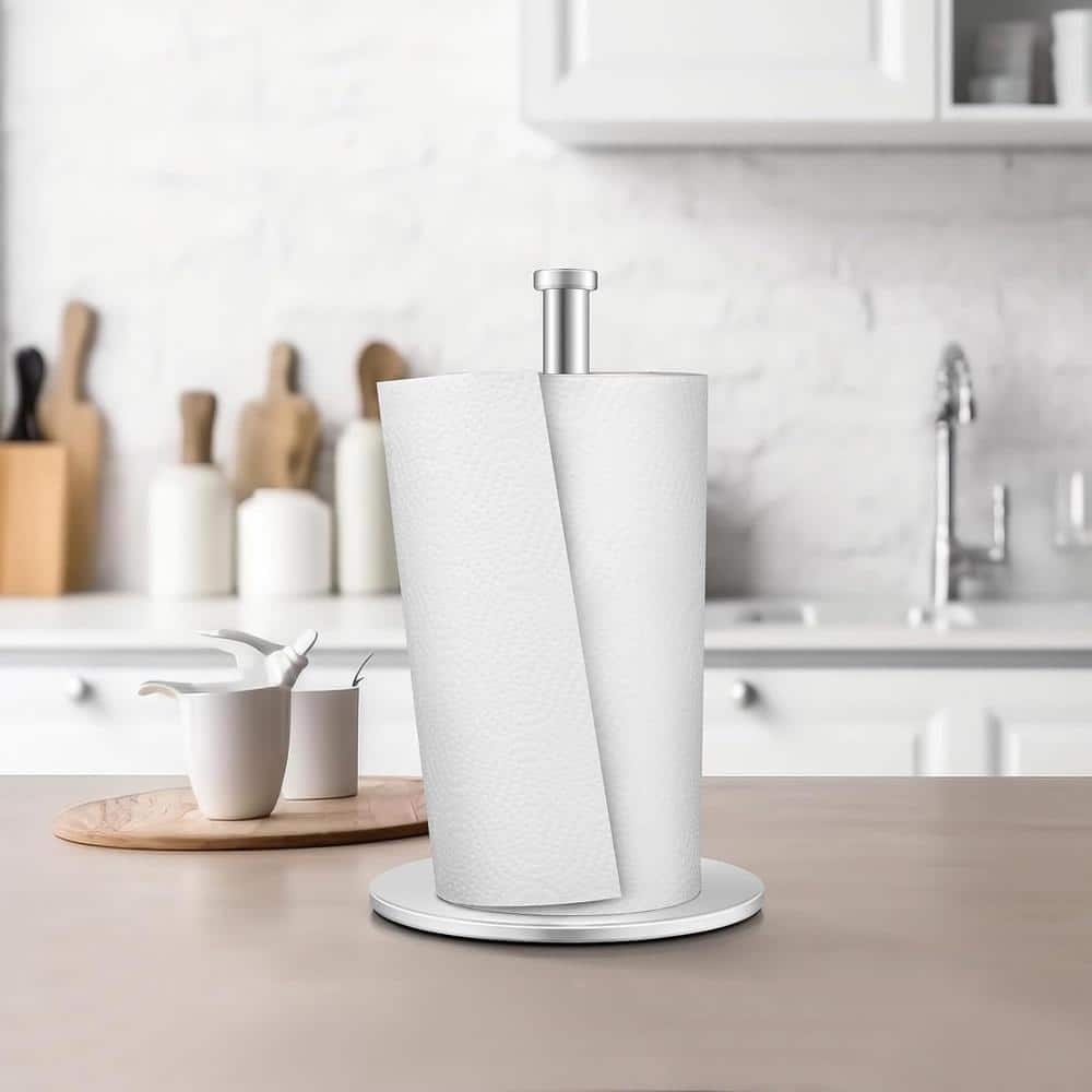 Stainless Steel Paper Towel Holder Countertop With Solid Weighted Base 29CPH039021 The Home Depot