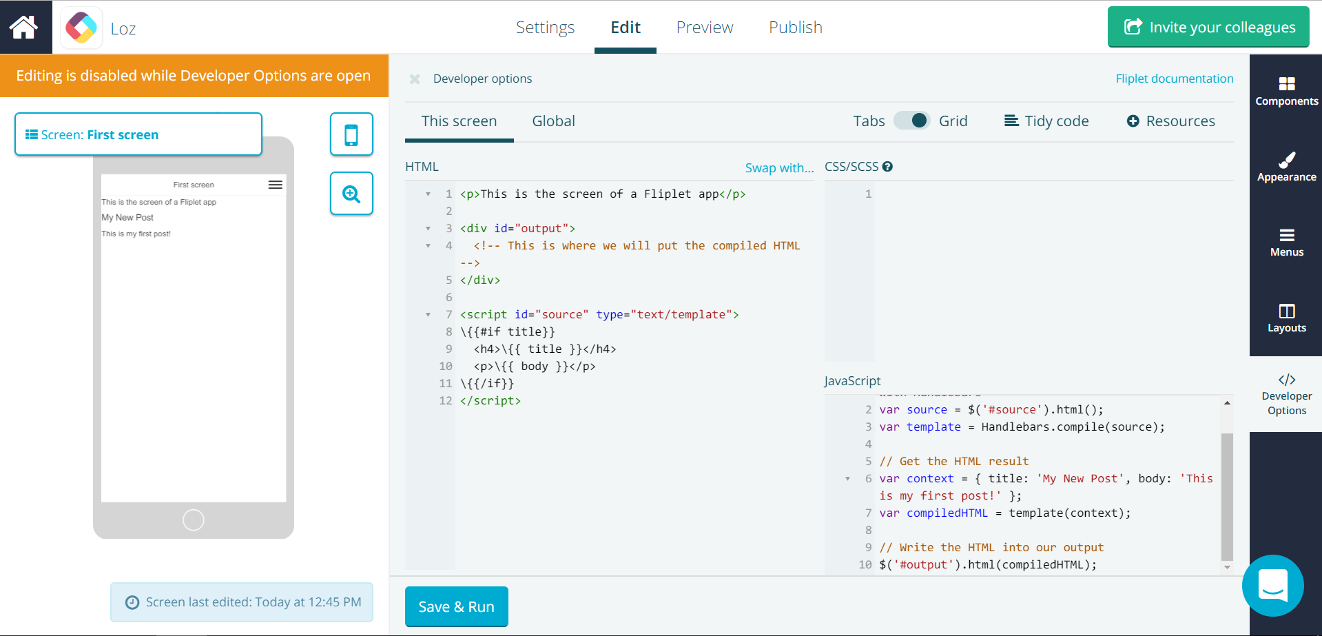 Using Handlebars In Your Apps Fliplet Developers Documentation