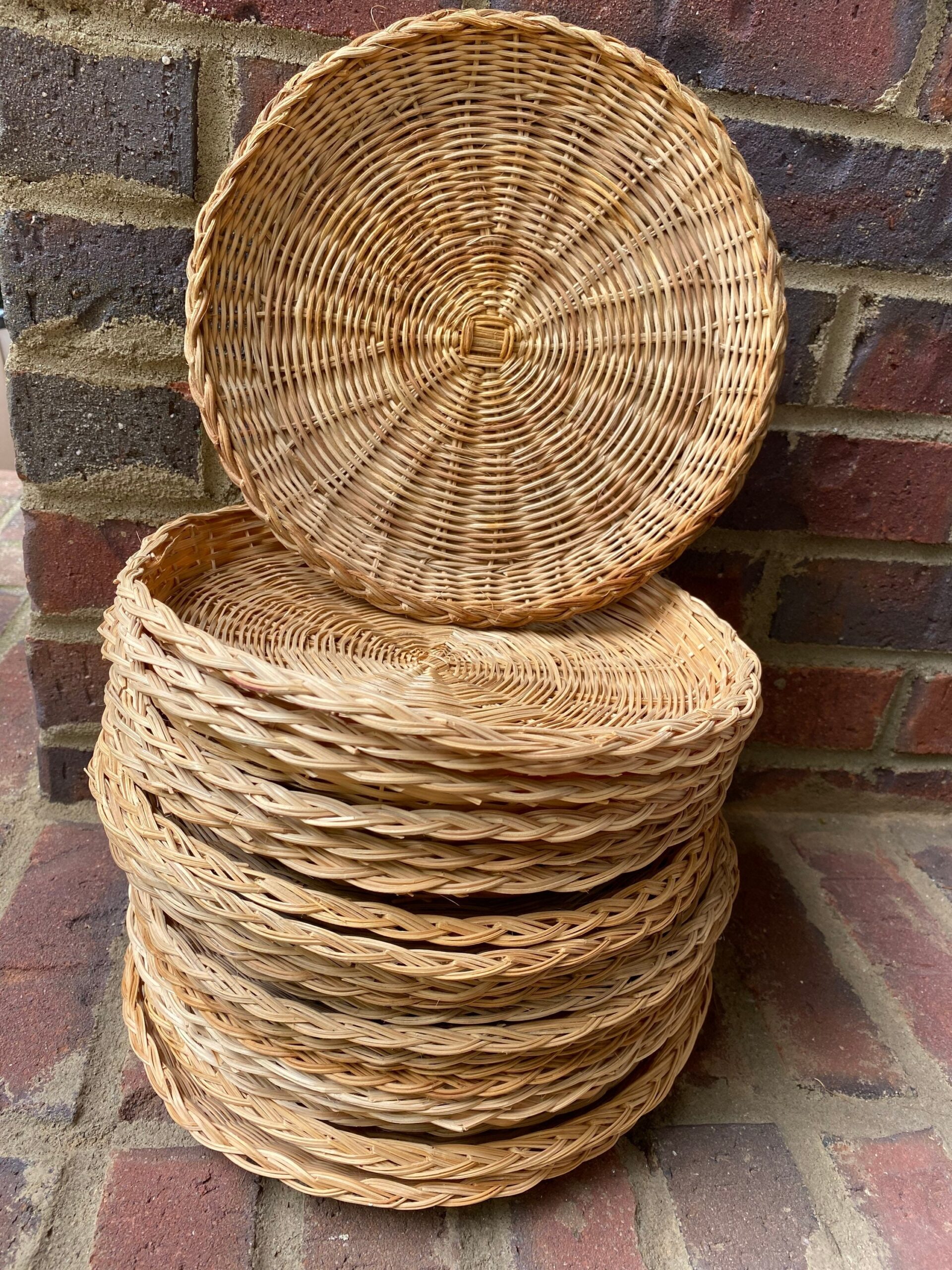 Vintage Wicker Plate Holders Plate Holders Vintage Wicker Boho Wall Baskets Set Of Three Vintage Farmhouse Gift For Her 10 