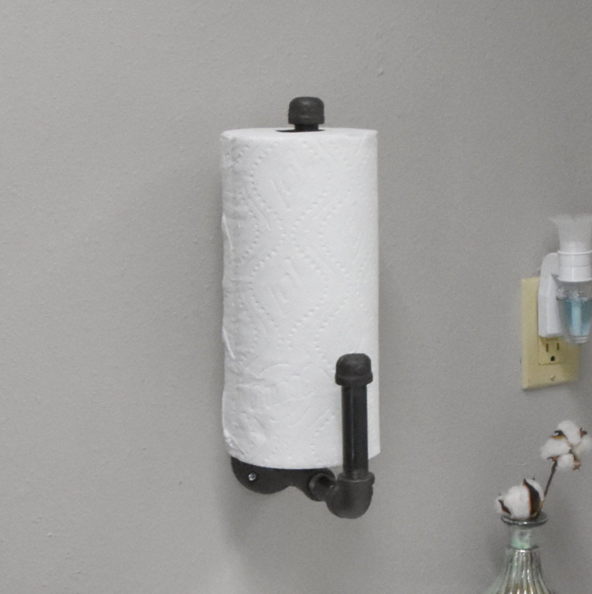 Wall Mounted Paper Hand Towel Holder Rustic Industrial Paper Towel Dispenser Farmhouse Paper Towel Holder Urban Modern Paper Towel Rod Etsy